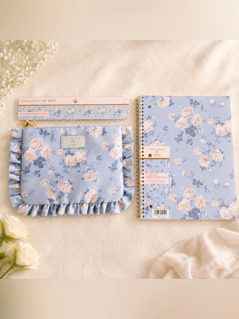 NEW Lot Of 2 LoveShackFancy x Target Yoobi School Pencil Case Spiral Notebook